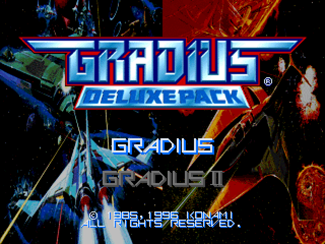 Gradius Deluxe Pack title screen for Playstation